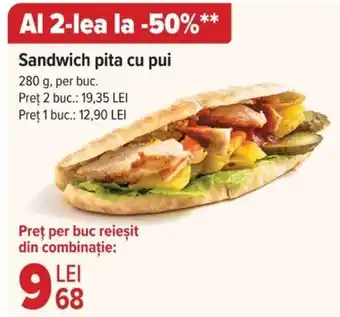 Sandwich pita cu pui