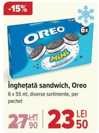 Carrefour Îngheţată sandwich, Oreo Ofertă