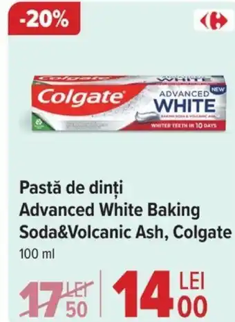 Carrefour Pastă de dinți Advanced White Baking Soda&Volcanic Ash, Colgate Ofertă