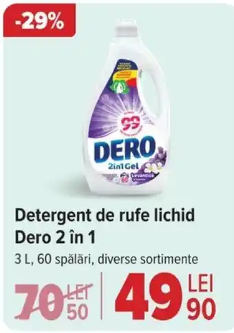 Carrefour Detergent de rufe lichid Dero 2 în 1 Ofertă