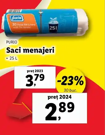 Lidl PURIO Saci menajeri Ofertă