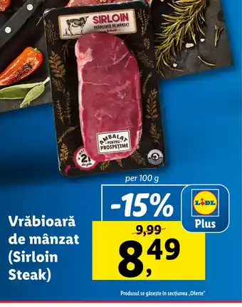 Lidl Vrăbioară de mânzat (Sirloin Steak) Ofertă