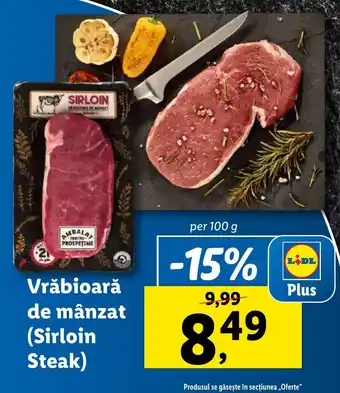 Lidl Vrǎbioară de mânzat (Sirloin Steak) Ofertă