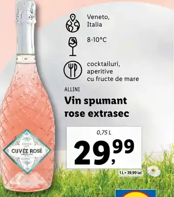 Lidl ALLINI Vin spumant rose extrasec 0.75L Ofertă