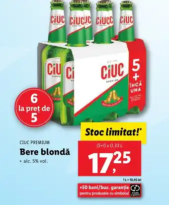 Lidl CIUC PREMIUM Bere blondǎ Ofertă