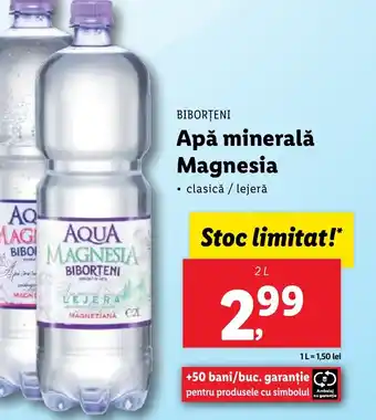 Lidl BIBORȚENI Apă minerală Magnesia 2L Ofertă