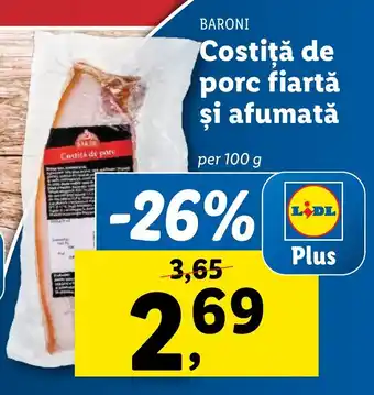 Lidl BARONI Costiţă de porc fiartă și afumată Ofertă