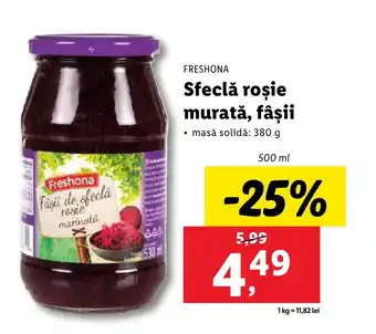 Lidl FRESHONA Sfeclă roşie murată, fâşii Ofertă