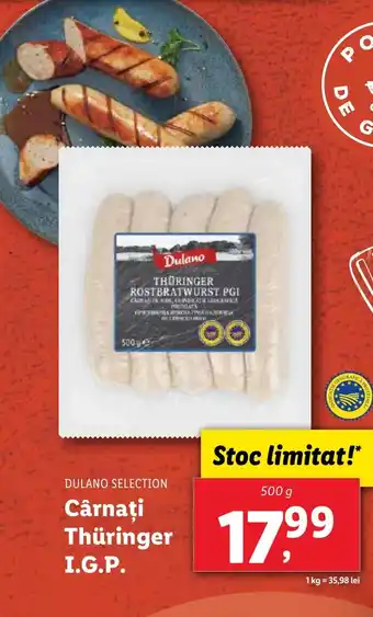 Lidl DULANO SELECTION Cârnaţi Thüringer I.G.P. Ofertă