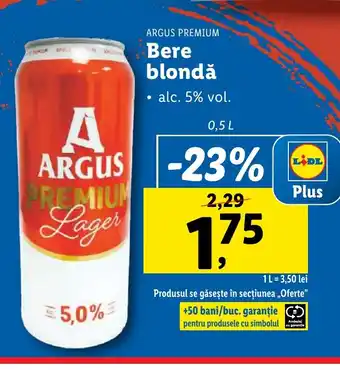 Lidl ARGUS PREMIUM Bere blondǎ Ofertă