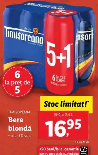 Lidl TIMIŞOREANA Bere blondǎ Ofertă