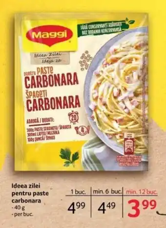 Selgros Ideea zilei pentru paste carbonara Ofertă