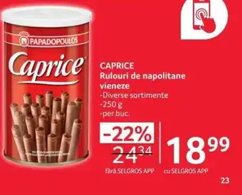 Selgros CAPRICE Rulouri de napolitane vieneze Ofertă