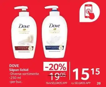 Selgros DOVE Săpun lichid Ofertă