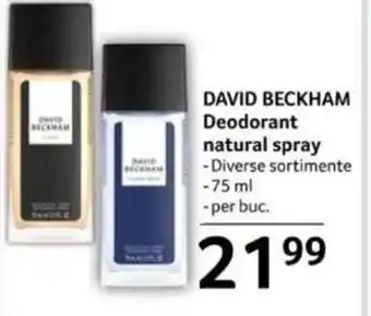 Selgros DAVID BECKHAM Deodorant natural spray Ofertă