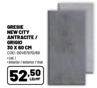 Ambient GRESIE NEW CITY ANTRACITE / GRIGIO 30 x 60 CM Ofertă