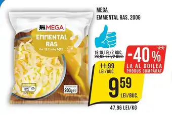 Mega Image MEGA EMMENTAL RAS, 200G Ofertă