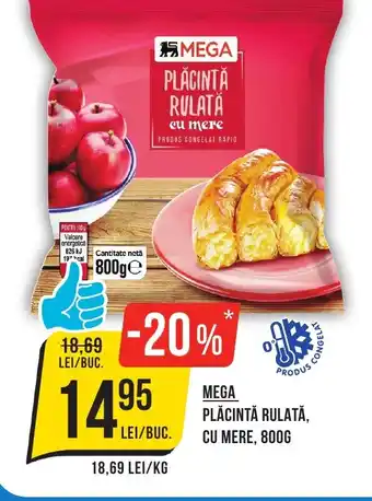 Mega Image MEGA PLĂCINTĂ RULATĂ, CU MERE, 800G Ofertă