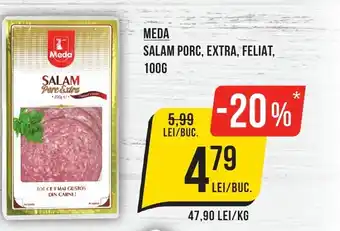 Mega Image MEDA SALAM PORC, EXTRA, FELIAT, 100G Ofertă