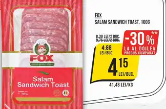 Mega Image FOX SALAM SANDWICH TOAST, 100G Ofertă