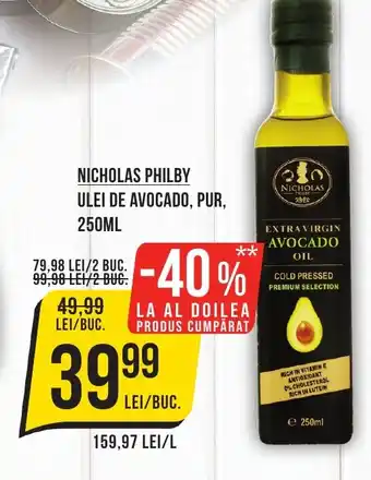 Mega Image NICHOLAS PHILBY ULEI DE AVOCADO, PUR, 250ML Ofertă