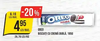 Mega Image OREO BISCUIȚI CU CREMĂ DUBLĂ, 185G Ofertă