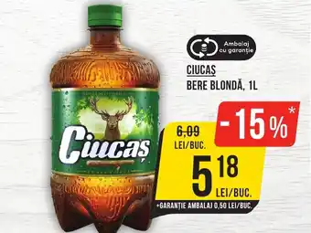 Mega Image CIUCAS BERE BLONDĂ, 1L Ofertă