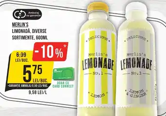 Mega Image MERLIN'S LIMONADĂ, DIVERSE SORTIMENTE, 600ML Ofertă