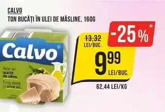 Mega Image CALVO TON BUCĂȚI ÎN ULEI DE MĂSLINE, 160G Ofertă