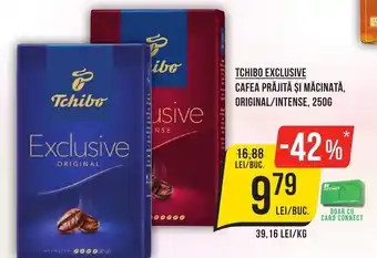 Mega Image TCHIBO EXCLUSIVE CAFEA PRĂJITĂ ŞI MĂCINATĂ, ORIGINAL/INTENSE, 250G Ofertă