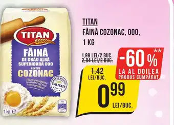 Mega Image TITAN FĂINĂ COZONAC, 000, 1 KG Ofertă