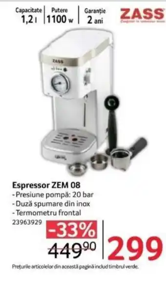 Selgros Espressor ZEM 08 Ofertă