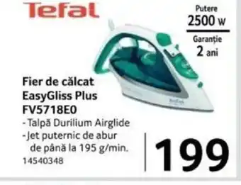 Selgros Fier de călcat EasyGliss Plus FV5718E0 Ofertă