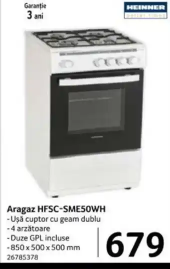 Selgros Aragaz HFSC-SME50WH Ofertă