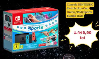 Media Galaxy Consola NINTENDO Switch (Joy-Con Green/Red) Sports Bundle HAD Ofertă