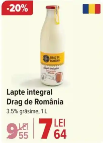 Carrefour Lapte integral Drag de România Ofertă