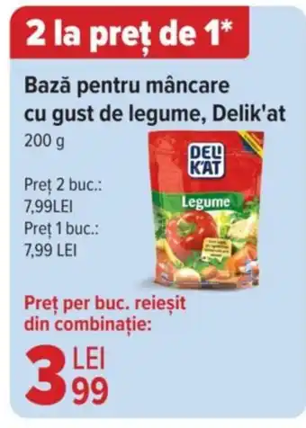 Carrefour Bază pentru mâncare cu gust de legume, Delik'at Ofertă