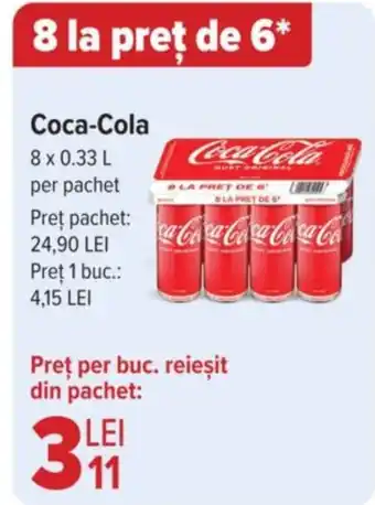 Carrefour Coca-Cola 8x 0.33L Ofertă