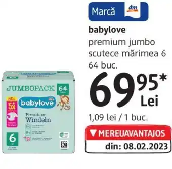 DM babylove premium jumbo scutece mărimea 6 Ofertă