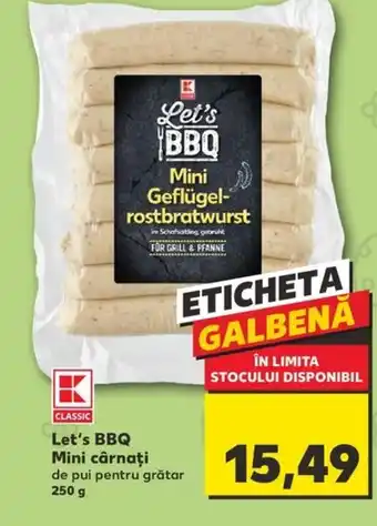 Kaufland Let's BBQ Mini cârnaţi de pui pentru grătar 250 g Ofertă