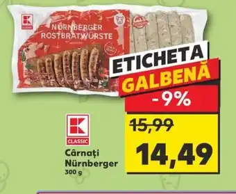 Kaufland Cârnaţi Nürnberger 300 g Ofertă