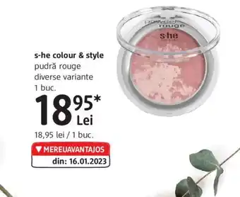 DM S-he colour & style pudră rouge Ofertă