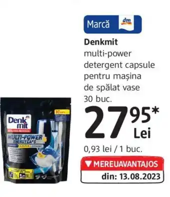 DM Denkmit multi-power detergent capsule pentru mașina de spălat vase 30 buc. Ofertă