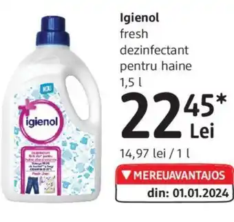 DM Igienol fresh dezinfectant pentru haine 1.5 l. Ofertă