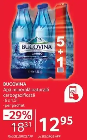 Selgros BUCOVINA Apă minerală naturală carbogazificatǎ Ofertă