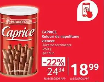 Selgros CAPRICE Rulouri de napolitane vieneze Ofertă