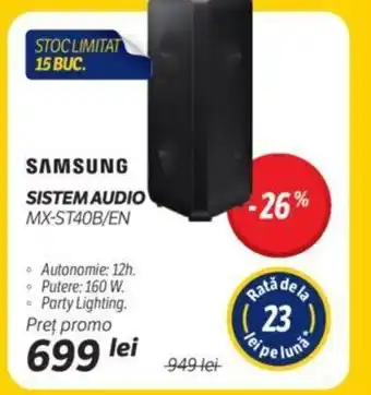 Flanco SAMSUNG SISTEM AUDIO MX-ST40B/EN Ofertă