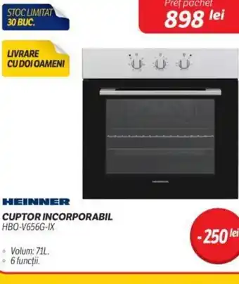 Flanco HEINNER CUPTOR INCORPORABIL HBO-V656G-IX Ofertă