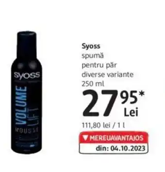 DM Syoss spumă pentru păr diverse variante 250 ml Ofertă