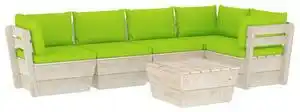 Favi Set mobilier grădină din paleți cu perne, 6 piese, lemn molid Ofertă